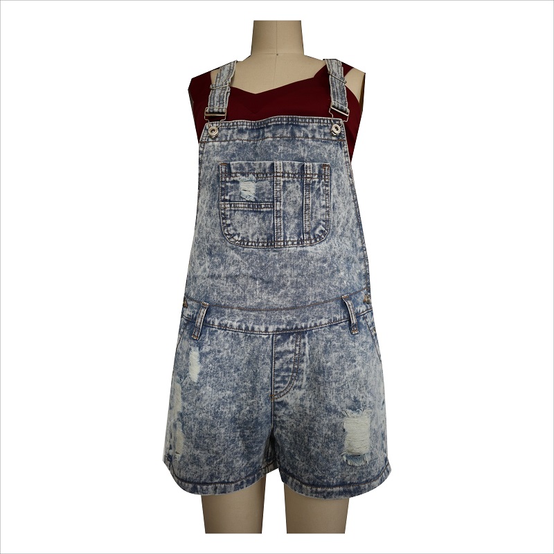 Модная кислотная промывка rip dungaree WS1015